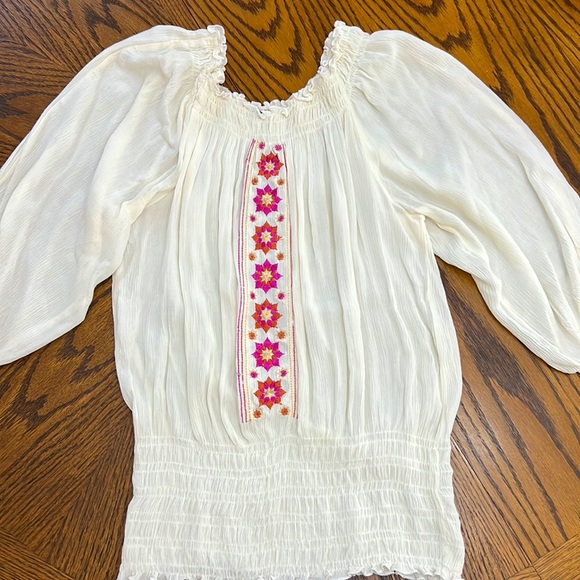 Tops - Pheasant Blouse long sleeve elastic at the neck waist sleeve